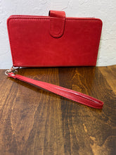 Load image into Gallery viewer, ULAK faux leather phone wallet red
