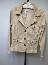 Load image into Gallery viewer, Butterfly Label (L) Women's Corduroy Trucker Jacket Beige
