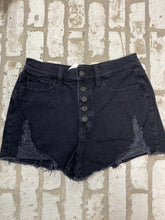 Load image into Gallery viewer, SO Black Distressed Shorts (9)
